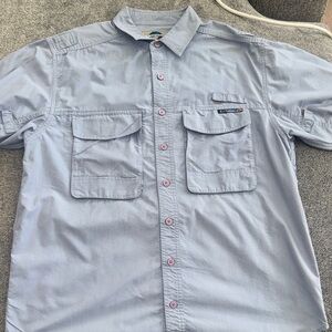 Exofficio Light Blue Men's Casual Button-Down Short Shirt
